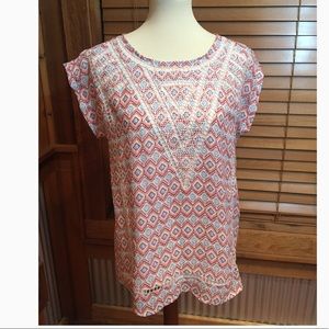 Skies Are Blue Cap Sleeve Blouse NWOT